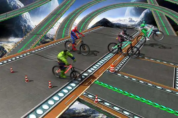 Play Impossible Superhero BMX Stunts Sky Tracks Racer