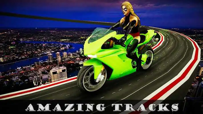 Play Impossible Track SuperHero Rooftop Moto Bike Rider
