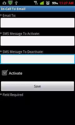 Play InCall To Email