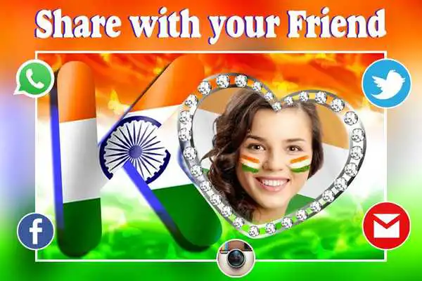 Play Indian Flag Alphabet Letter Photo Frame