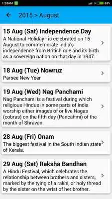 Play Indian Holidays Calendar