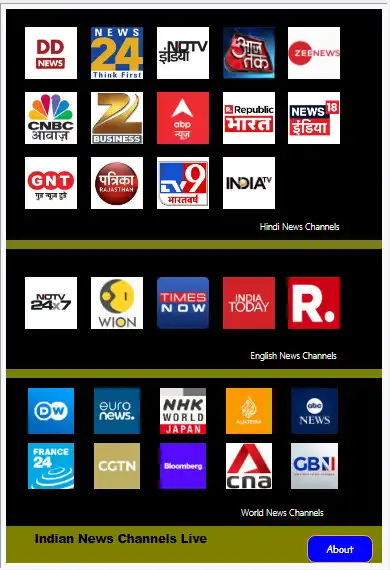 Play Indian News Channels Live  and enjoy Indian News Channels Live with UptoPlay