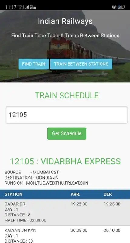 Play Indian Railways time table, schedule