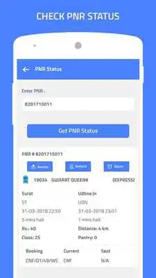 Play Indian Train Seat availability - PNR Status Rails