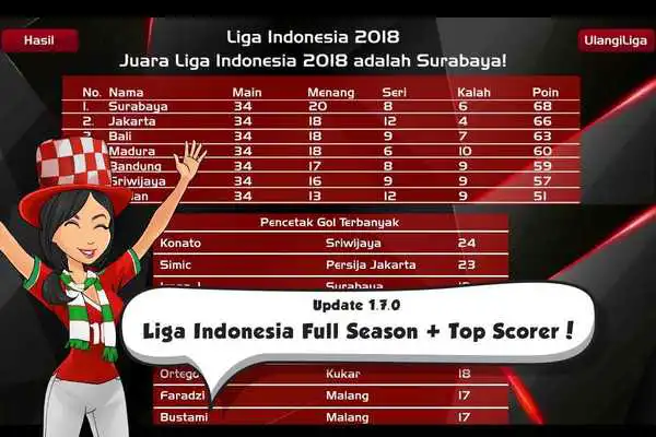 Play Indonesia League AFF Cup Soccer Game 2018!