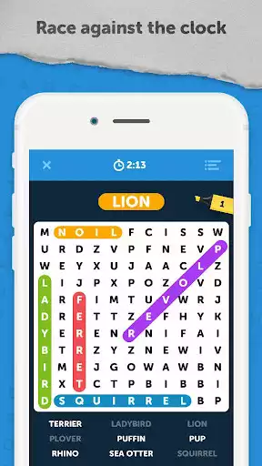 Play infinite word search puzzles