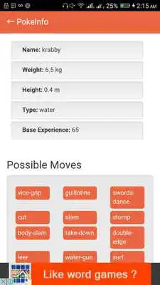 Play Info of Pokemon