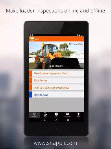 Play APK Inspect Loaders Report Damages  and enjoy Inspect Loaders Report Damages with UptoPlay com.snappii_corp.loader_inspection_app_
