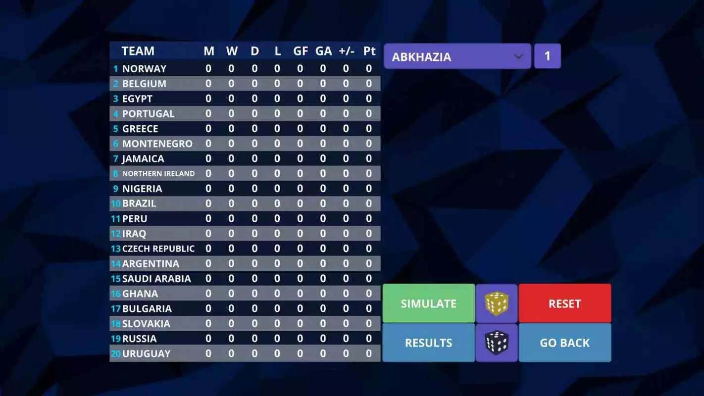 Play International Football Simulator