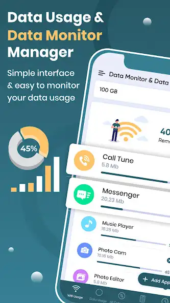 Play Internet Data Usage  Monitor  and enjoy Internet Data Usage  Monitor with UptoPlay