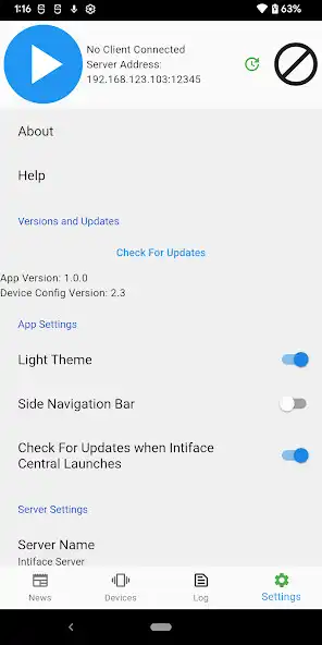 Play Intiface Central as an online game Intiface Central with UptoPlay