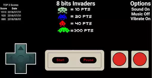 Play Invaders 8 bits Retro Game as an online game Invaders 8 bits Retro Game with UptoPlay