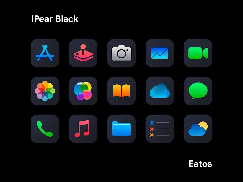 Play iPear Black - Icon Pack  and enjoy iPear Black - Icon Pack with UptoPlay