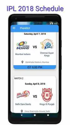 Play IPL 2018 Schedule, live score (Predict and Earn)