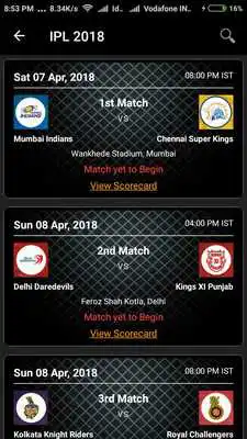 Play IPL 2018 Schedule