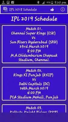 Play IPL 2019 Schedule