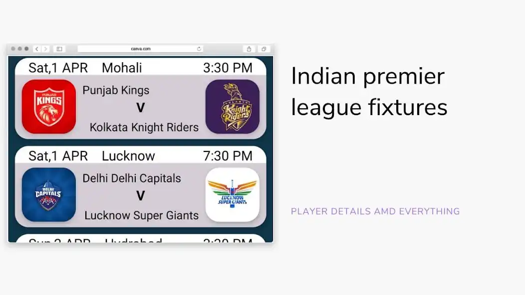 Play IPL23 Player Details Schedule as an online game IPL23 Player Details Schedule with UptoPlay