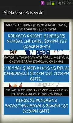 Play IPL Full Schedule 2015