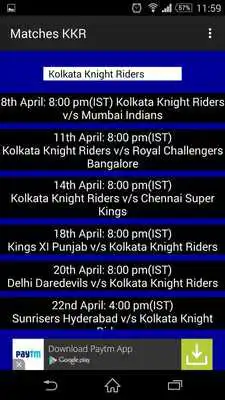 Play IPL Schedule With Alert