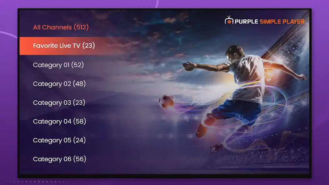 Play IPTV Purple Simple Player  and enjoy IPTV Purple Simple Player with UptoPlay