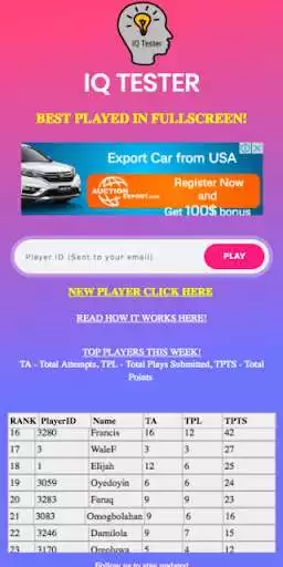 Play IQ Tester  and enjoy IQ Tester with UptoPlay