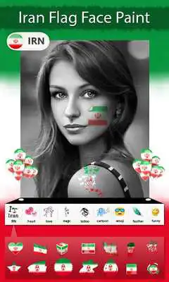 Play Iran Flag Face Paint