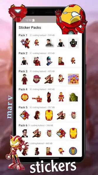 Play Iron-man Stickers for Wa as an online game Iron-man Stickers for Wa with UptoPlay
