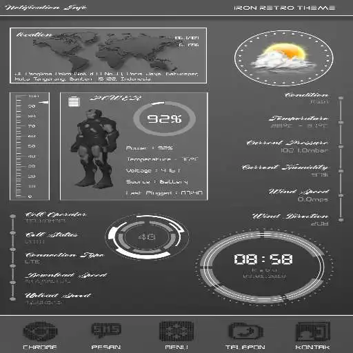 Free play online Iron retro klwp theme APK Free play online Iron retro klwp theme APK