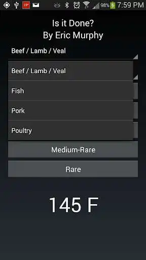 Play APK Is it Done? Meat Temperatures  and enjoy Is it Done? Meat Temperatures with UptoPlay com.ericmurphy.isitdone