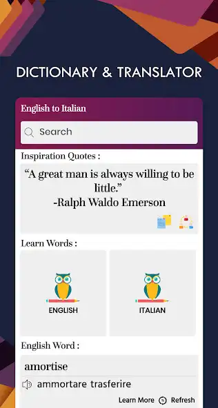 Play Italian English Translator - Free Dictionary  and enjoy Italian English Translator - Free Dictionary with UptoPlay
