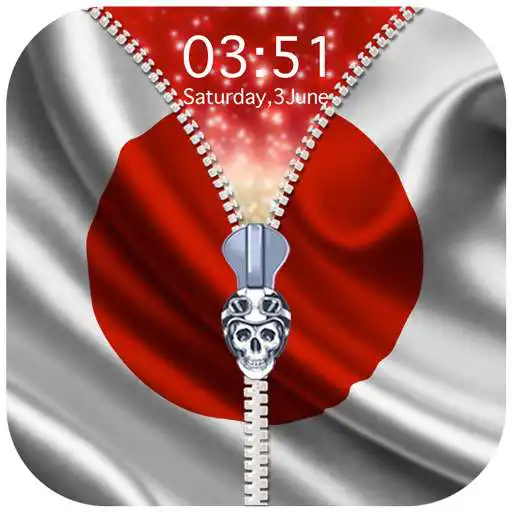 Free play online Japan flag zipper Lock Screen APK