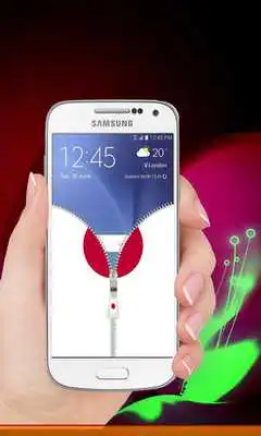 Play Japan flag zipper Lock Screen