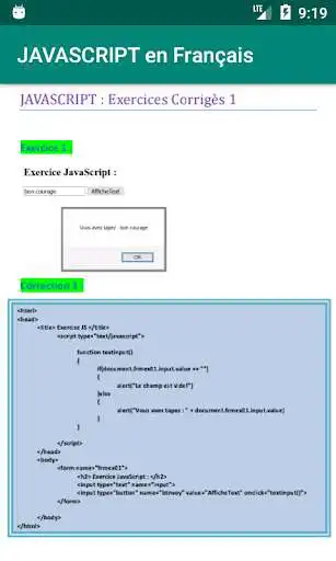 Javascript (Cours + Exercices + Corrections) online game with UptoPlay