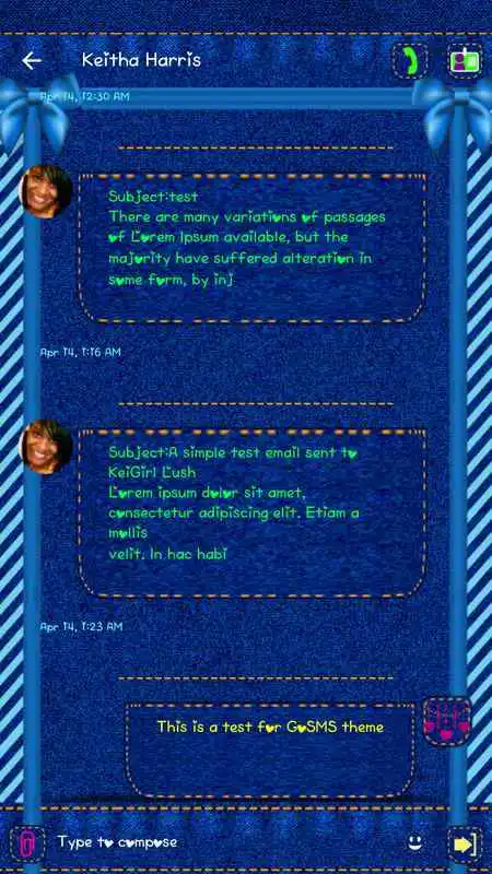 Play Jean GO SMS PRO Theme