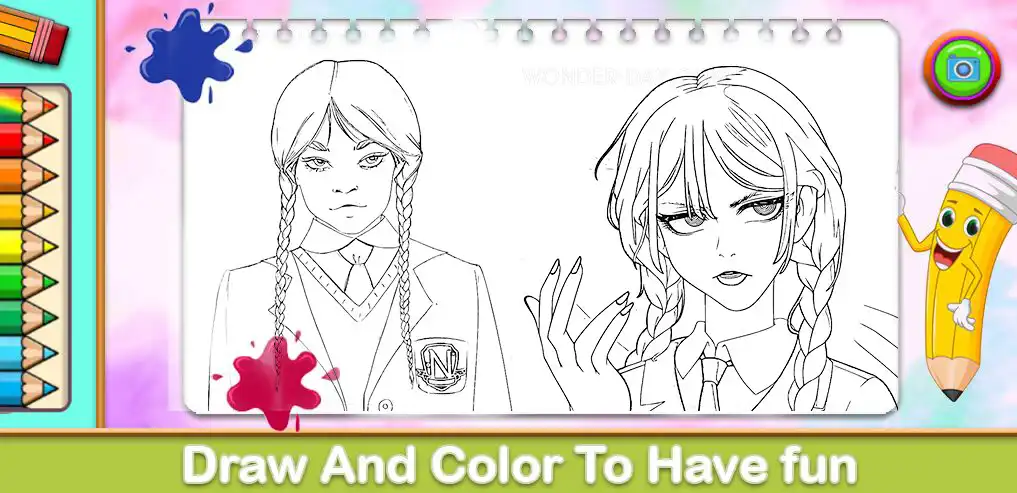 Play Jenna Ortega Coloring Game as an online game Jenna Ortega Coloring Game with UptoPlay