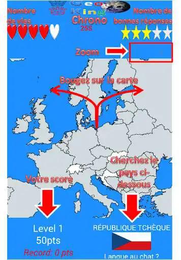 Play Jeu GEO: localisez les pays du monde sur la carte as an online game Jeu GEO: localisez les pays du monde sur la carte with UptoPlay