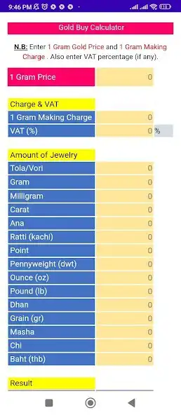 Play Jewellery Calculator English as an online game Jewellery Calculator English with UptoPlay