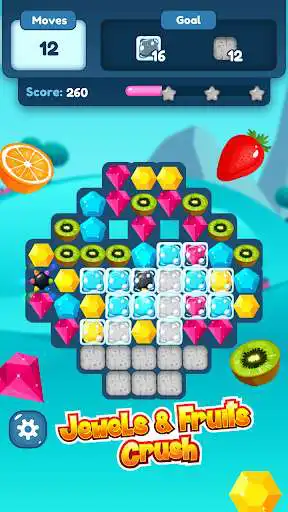 Play Jewels and Fruit Crush :   Match Puzzle Game as an online game Jewels and Fruit Crush :   Match Puzzle Game with UptoPlay