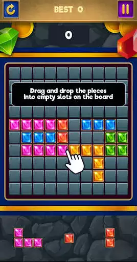 Play Jewels Blocks Puzzle New as an online game Jewels Blocks Puzzle New with UptoPlay