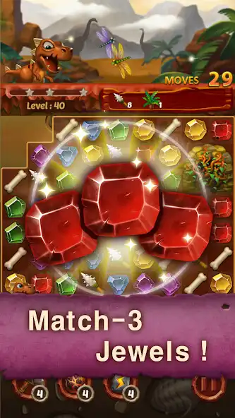 Play Jewels Dino Age: Match3 Puzzle  and enjoy Jewels Dino Age: Match3 Puzzle with UptoPlay