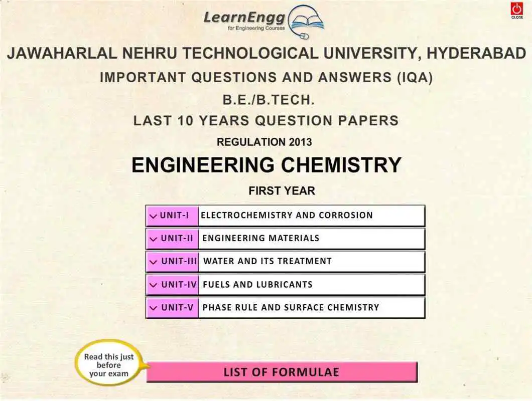 Play JNTUH Engineering Chemistry
