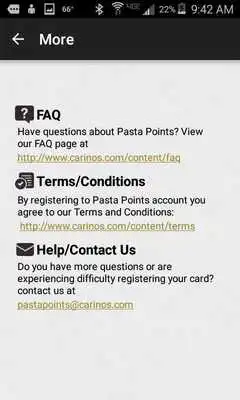 Play Johnny Carinos Pasta Points