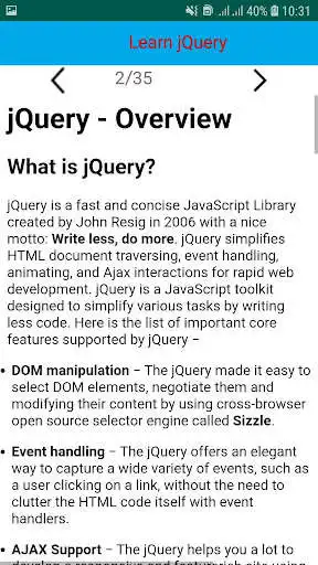 Play JQuery Tutorials as an online game JQuery Tutorials with UptoPlay