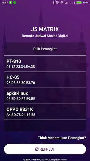 Play JS Matrix Jadwal Sholat Remote
