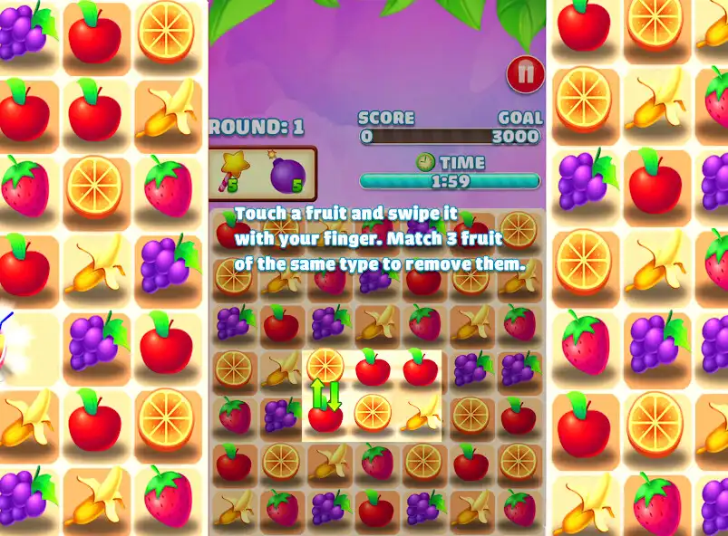 Play Juicy Fruit - Match 3 Fruit as an online game Juicy Fruit - Match 3 Fruit with UptoPlay