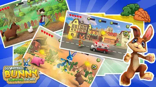 Play Jumping Bunny Survival Escape: Bunny Rabbit Games as an online game Jumping Bunny Survival Escape: Bunny Rabbit Games with UptoPlay