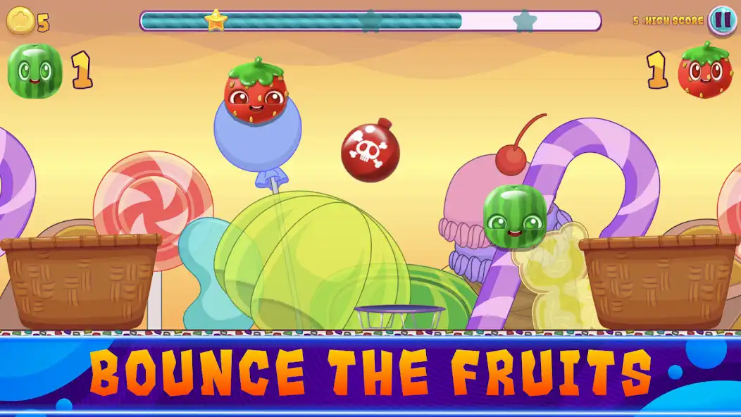 Play Jumping Fruits  Balls: 2 in 1 as an online game Jumping Fruits  Balls: 2 in 1 with UptoPlay