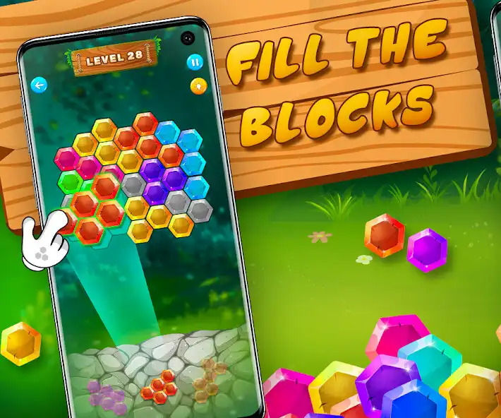 Play Jungle Hexa - Block! Puzzle as an online game Jungle Hexa - Block! Puzzle with UptoPlay