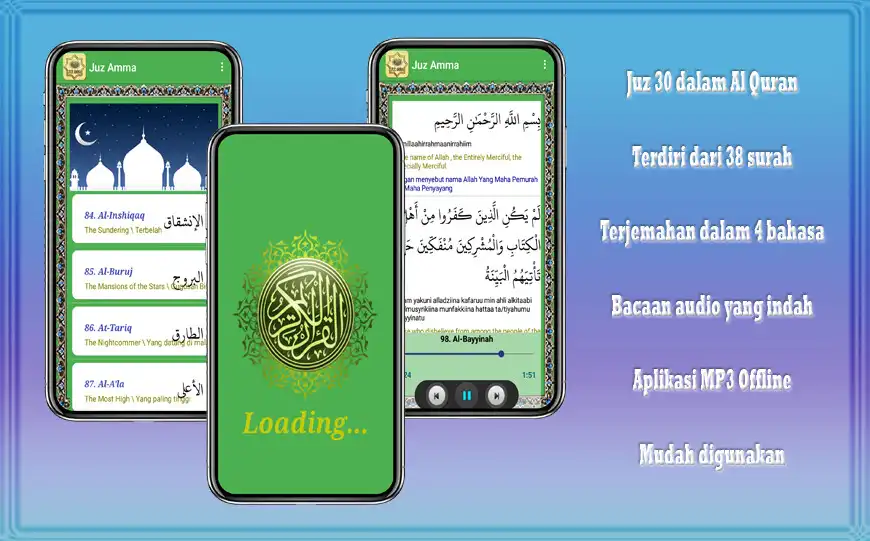 Play Juz Amma dan Terjemahan  and enjoy Juz Amma dan Terjemahan with UptoPlay