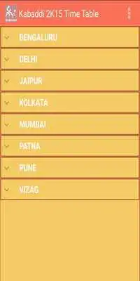 Play KABADDI 2K15 TIME TABLE